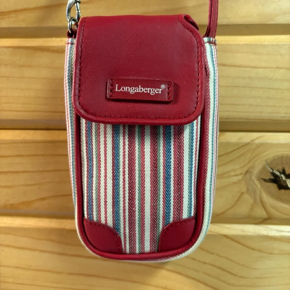 Longaberger Vintage Cell Phone Holder, Market Stripe Pattern